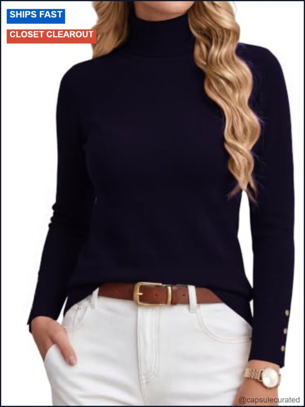 Merino Wool Cashmere Turtleneck Pullover Sweater Long Sleeve